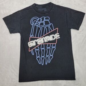 Grenade Shirt Mens Small Crewneck Skeleton Grunge Punk Rock Skate‎ Surf Adult